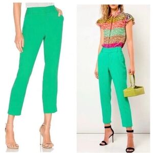 NEW! Alice + Olivia Ankle Tapered Trousers Pants in Green Size 8